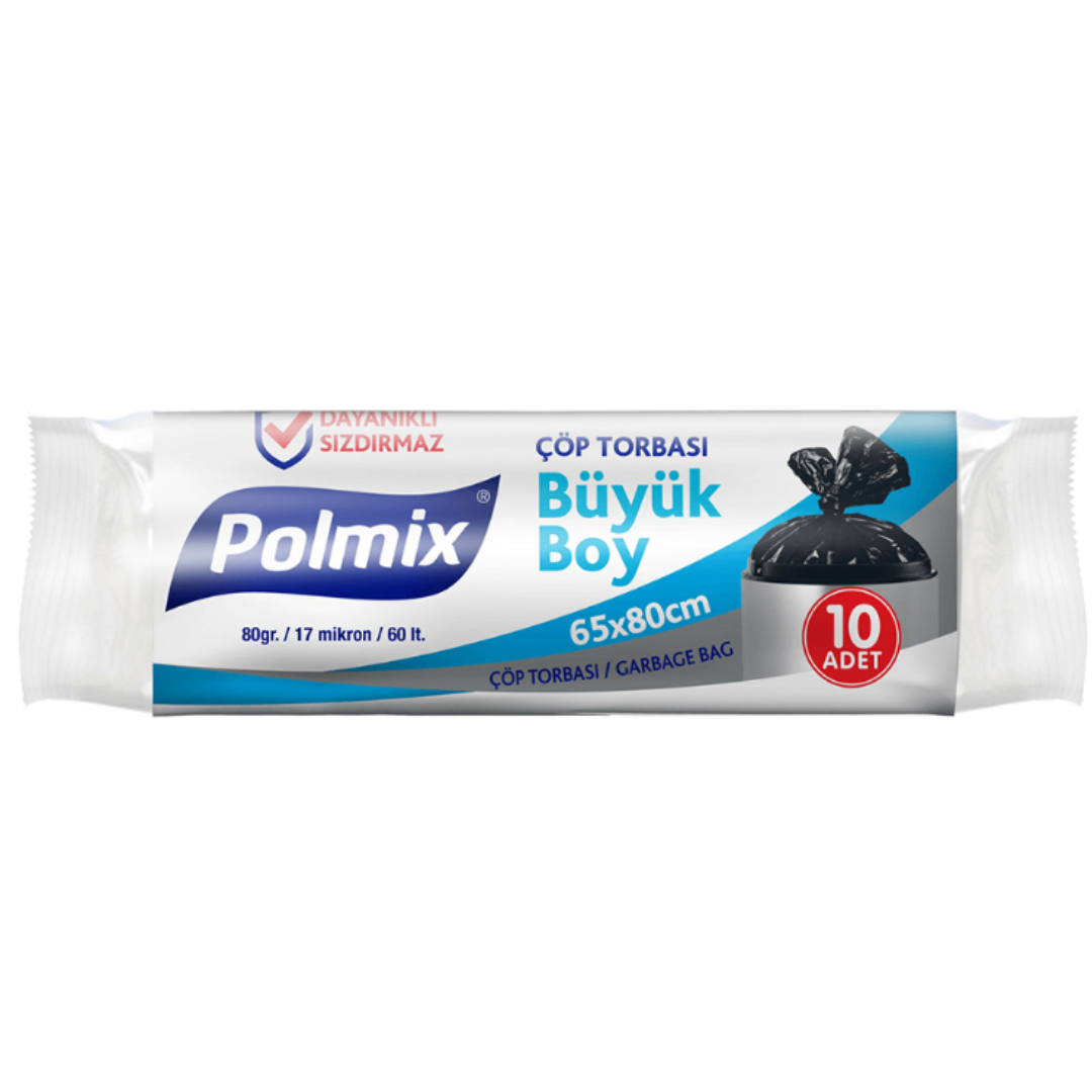 Polmix Çöp Poşeti 65 x 80 Büyük Boy 10'lu