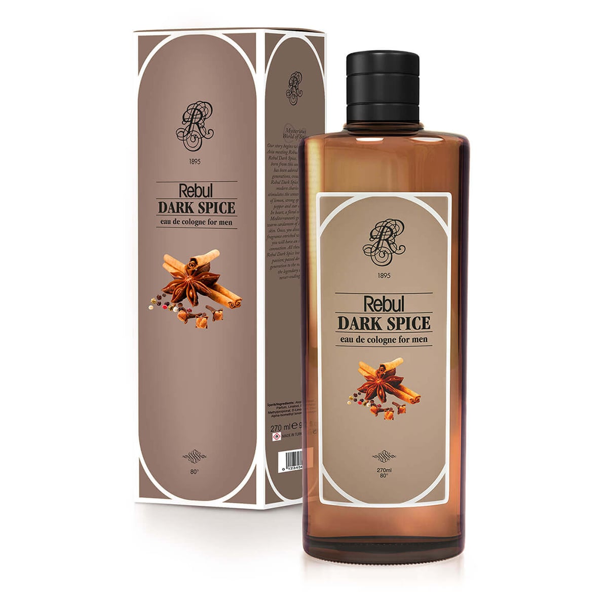 Rebul For Men Dark Spice 270 ml Sprey Cam Şişede Kolonya