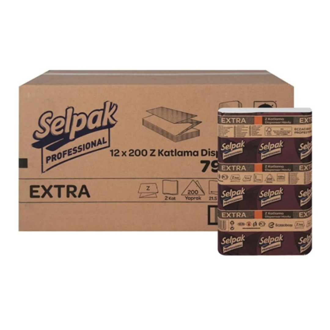 Selpak Professional Extra Z Katlı Dispenser Havlu 12 Lİ Koli 7906606