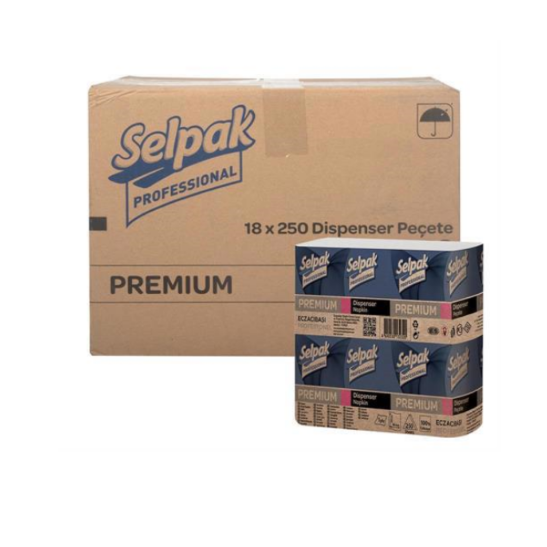 Selpak Professional Premium Dispenser Peçete 250 Yaprak 18 Lİ Koli 7906605