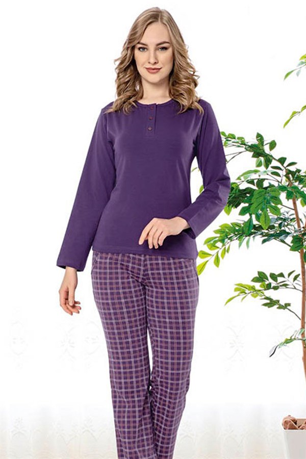 Akare Kadın Pamuklu ve Likralı Pijama Takımı