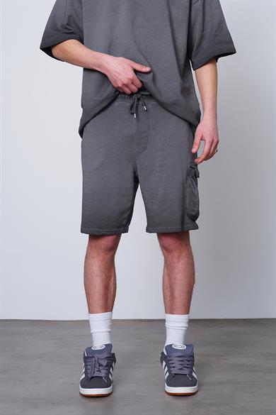 Acid Wash Acid Wash Kargo Cep Detay E9 Relaxed Fit Şort