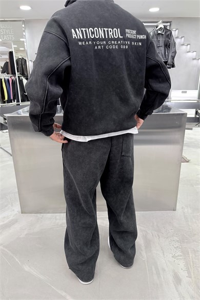 Acid Wash Anticontrol Nakışlı Premium Yıkamalı Oversize Eşofman Takımı