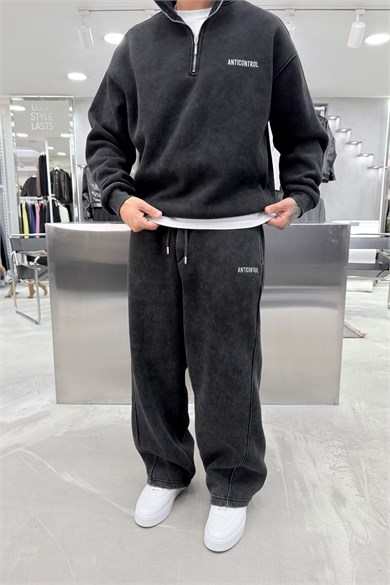 Acid Wash Anticontrol Nakışlı Premium Yıkamalı Oversize Eşofman Takımı