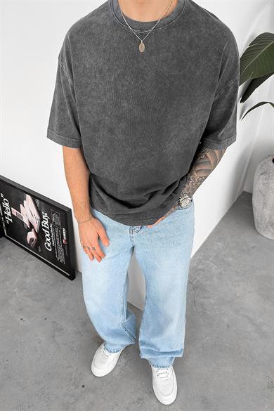 Acid Wash Basic Yıkamalı Oversize Tişört