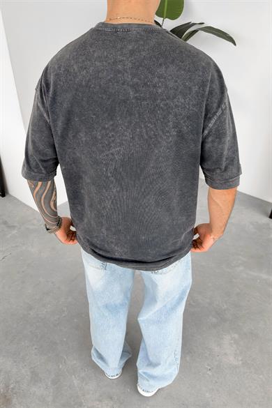 Acid Wash Basic Yıkamalı Oversize Tişört