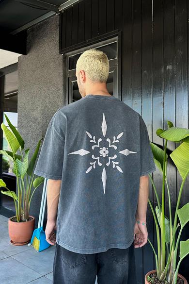 Acid Wash Compass L2 PM Oversize Tişört