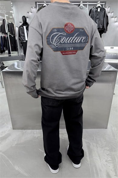 Acid Wash Couture Baskılı Yıkamalı Oversize Tişört