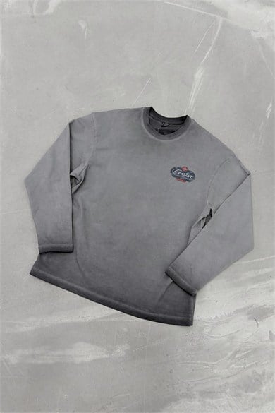 Acid Wash Couture Baskılı Yıkamalı Oversize Tişört