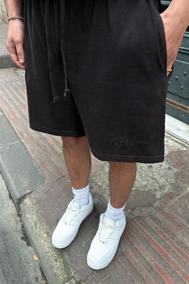 Acid Wash DAD Nakış Detay 2A Relaxed Fit Şort