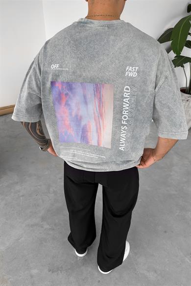 Acid Wash Gri 1989 Always Oversize Tişört