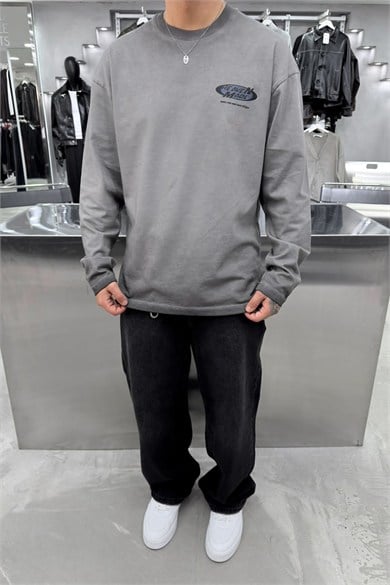 Acid Wash Heaven Baskılı Yıkamalı Oversize Tişört
