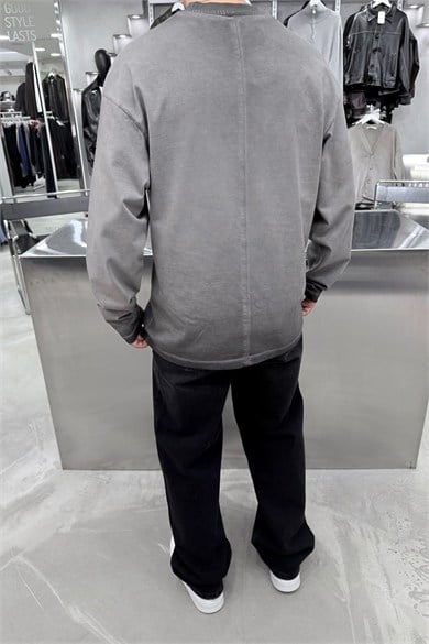 Acid Wash Leathers Baskılı Yıkamalı Oversize Tişört