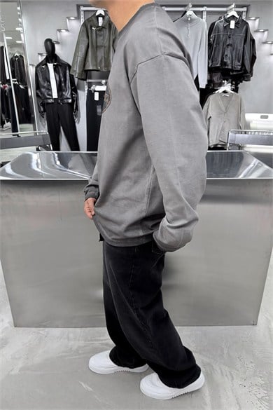 Acid Wash Leathers Baskılı Yıkamalı Oversize Tişört