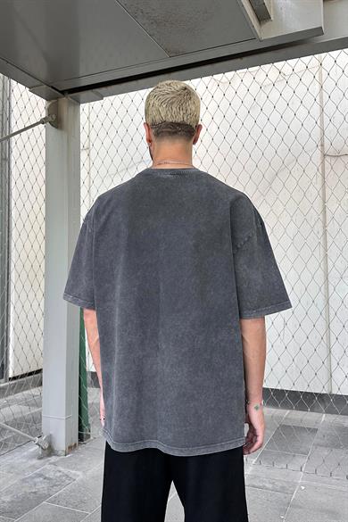 Acid Wash Los Nakış Detay PM Oversize Tişört