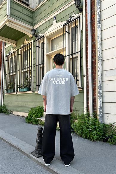 Acid Wash Silence Club EE Oversize Tişört
