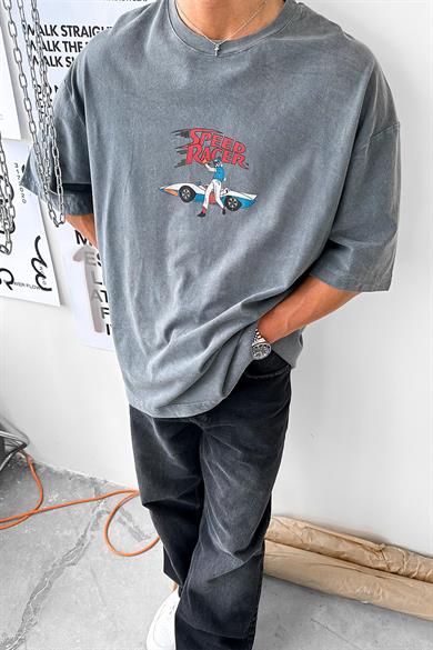 Acid Wash Speed Racer BS Oversize Tişört