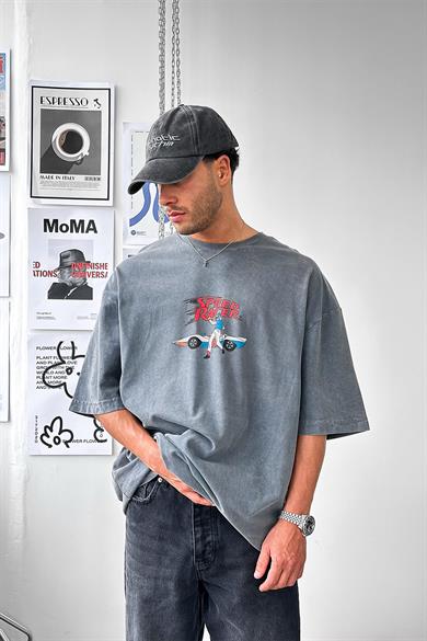 Acid Wash Speed Racer BS Oversize Tişört