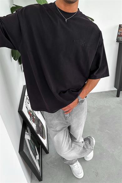 Acid Wash The Dad Nakış Detay 09 Oversize Tişört