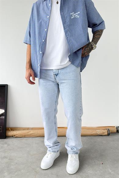Açık Buz Mavi Basic Baggy Pantolon