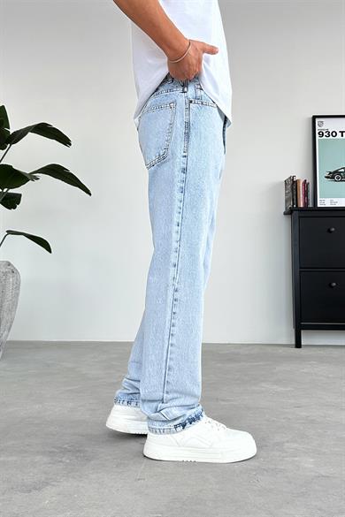 Açık Buz Mavi Basic Baggy Pantolon