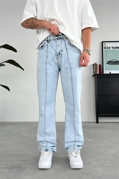 Açık Buz Mavi Çımalı Crtz Nakış Detay Baggy Pantolon