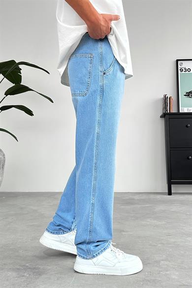 Açık Buz Mavi Yan Cepli Basic Baggy Pantolon
