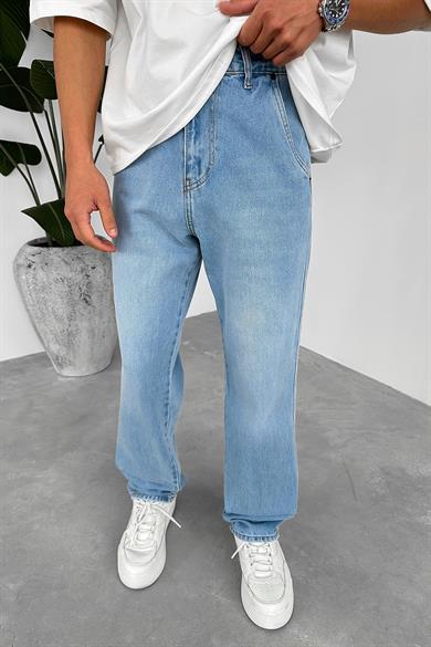 Açık Buz Mavi Yan Cepli Basic Baggy Pantolon