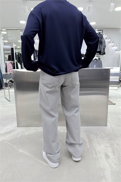 Açık Gri Basic Baggy Pantolon