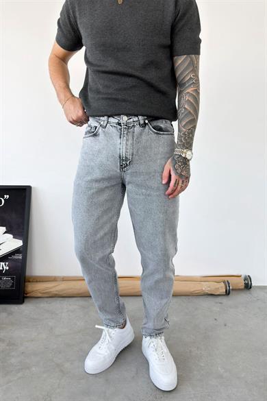 Açık Gri Basic Boyfriend Pantolon