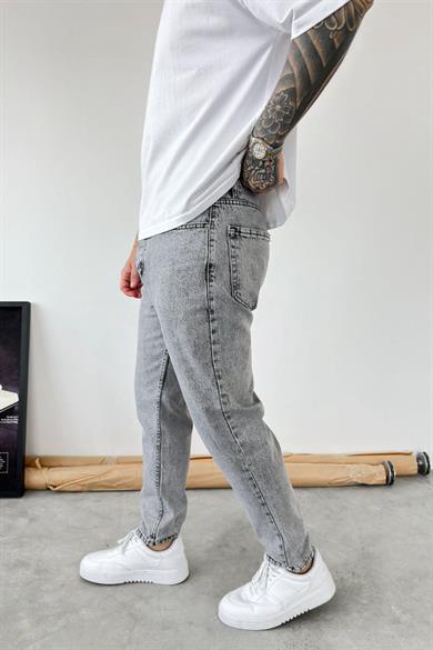 Açık Gri Basic Boyfriend Pantolon