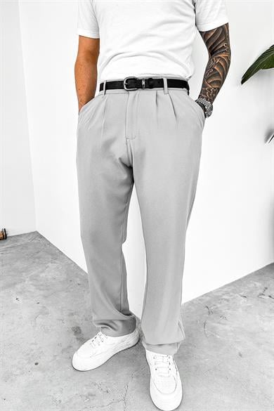 Açık Gri Basic Premium Kumaş Pantolon
