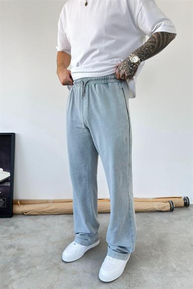 Açık Gri Basic Yıkamalı Baggy Eşofman