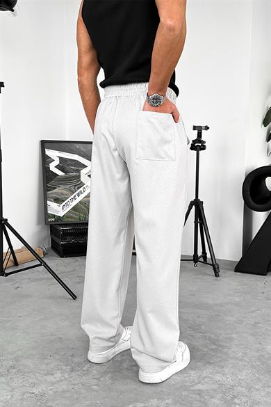 Açık Gri Dokulu Soft Jogger Pantolon