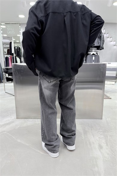 Açık Gri Soft Degrade Basic Baggy Pantolon