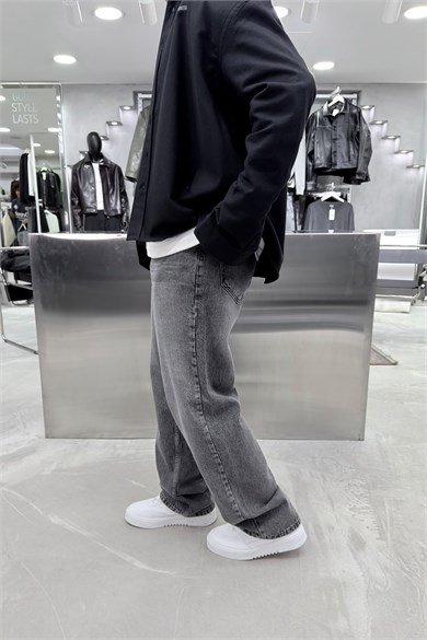 Açık Gri Soft Degrade Basic Baggy Pantolon