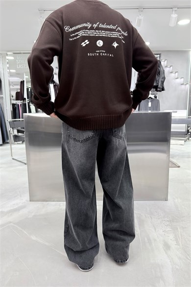 Açık Gri Soft Degrade Premium Süper Baggy Pantolon