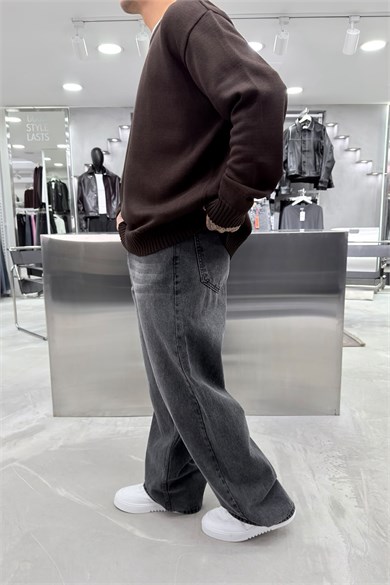 Açık Gri Soft Degrade Premium Süper Baggy Pantolon