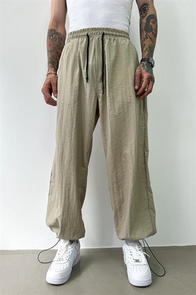 Açık Haki GRJ Paça Ayarlanabilir Paraşüt Baggy Pantolon