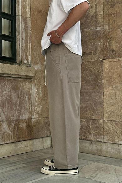 Açık Kahve Beli İpli CH Baggy Pantolon