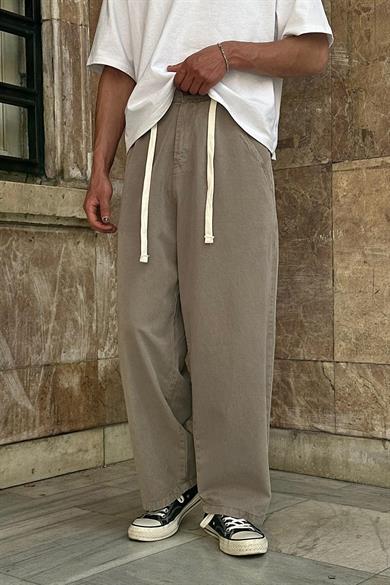 Açık Kahve Beli İpli CH Baggy Pantolon
