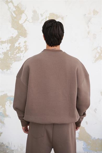 Açık Kahve Cozy Basic Oversize Sweat