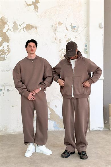 Açık Kahve Cozy Basic Oversize Sweat