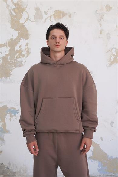 Açık Kahve Cozy Basic Oversize Sweatshirt