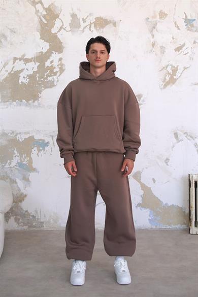 Açık Kahve Cozy Basic Oversize Sweatshirt