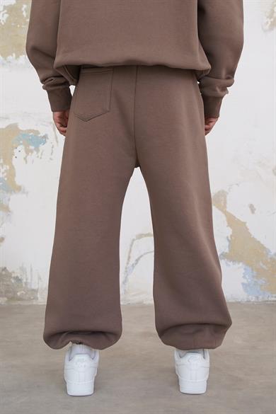 Açık Kahve Cozy Basic Paça Lastik Oversize Eşofman