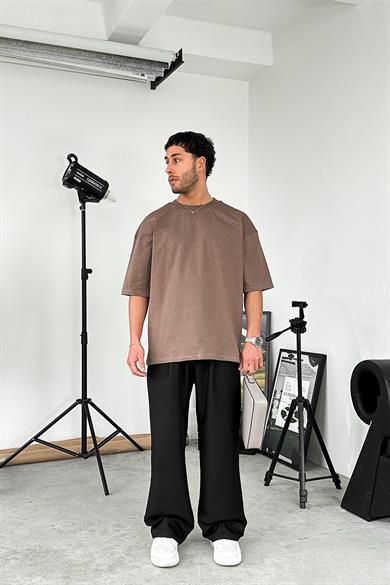 Açık Kahve Cozy Basic Soft Oversize Tişört