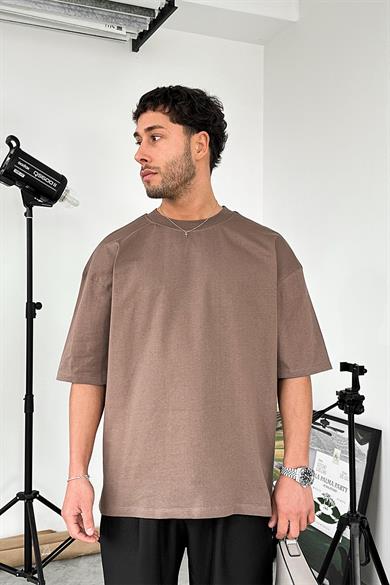 Açık Kahve Cozy Basic Soft Oversize Tişört
