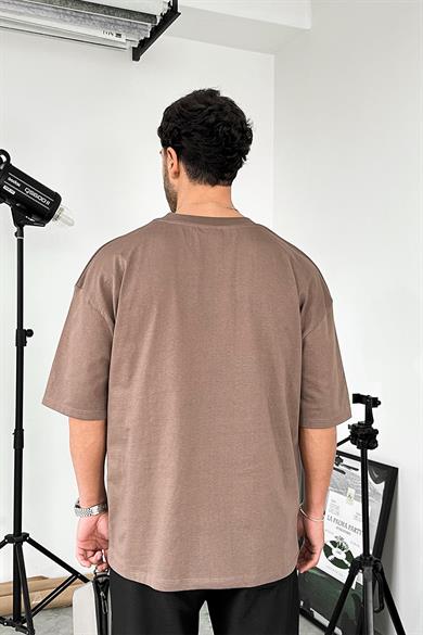 Açık Kahve Cozy Basic Soft Oversize Tişört