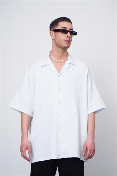 Açık Mavi Antik Kabartma Detay CH Oversize Gömlek